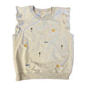 Anthropologie T.LA FLUTTER SLEEVES SWEATSHIRT TOP SIZE XS